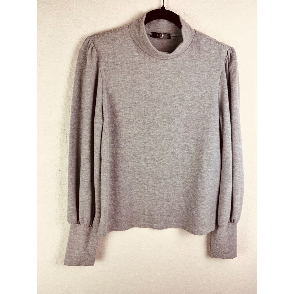 Saints 21 Womens Medium gray mock neck‎ shirt with balloon sleeves